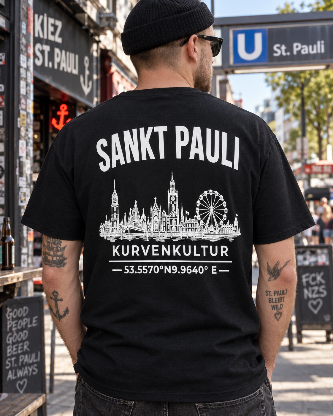 Sankt Pauli T-Shirt – Kiez Skyline | Kurvenkultur