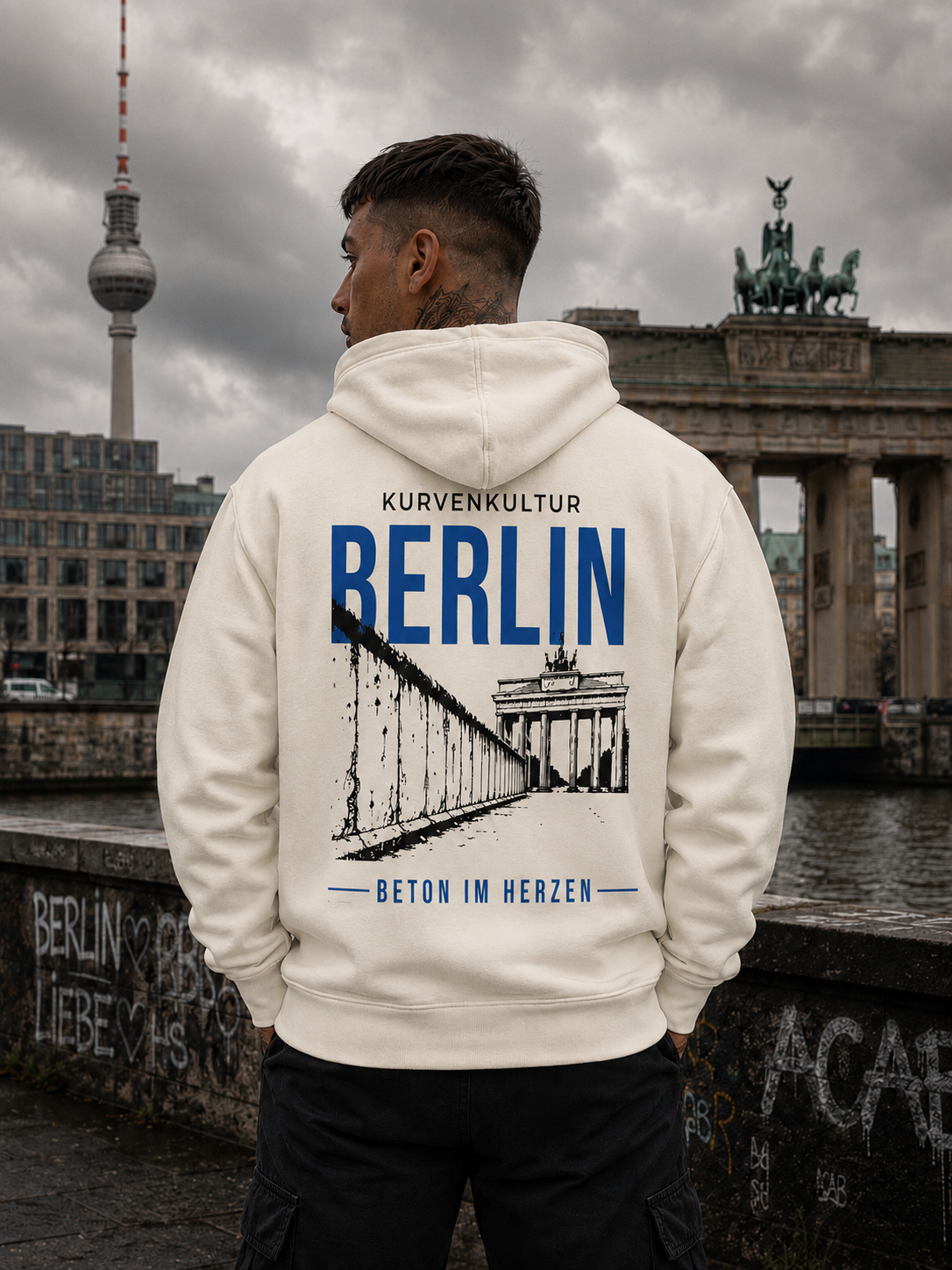 Berlin Beton im Herzen Premium Streetwear Hoodie