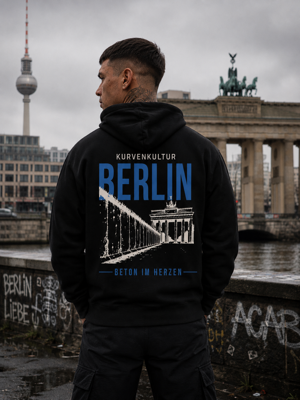 Berlin Beton im Herzen Premium Streetwear Hoodie
