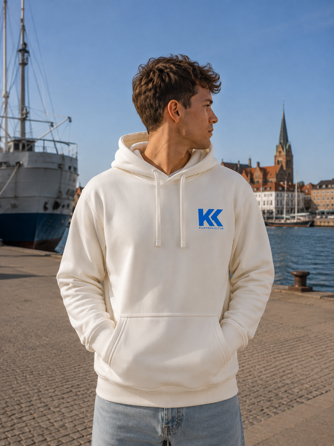 Rostock Kopf hoch, Wind von vorn Premium Streetwear Hoodie
