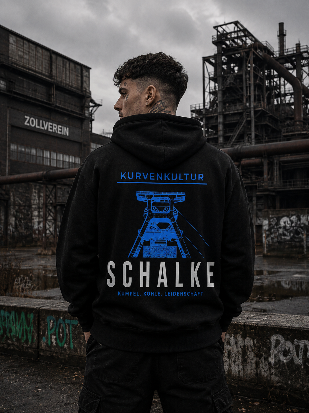 Schalke Kumpel Kohle Leidenschaft Premium Streetwear Hoodie
