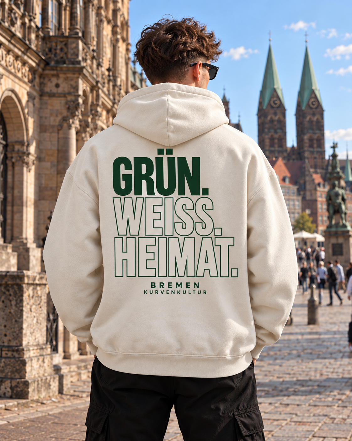 Bremen Hoodie Grün. Weiß. Heimat. | Kurvenkultur