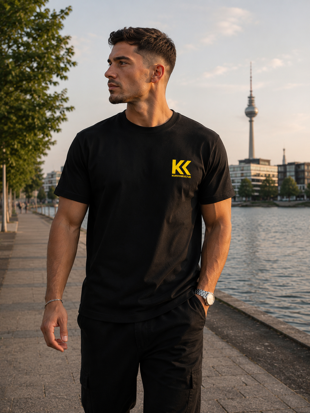 Dortmund Modernes Fadenkreuz-Design Premium Streetwear T-Shirt