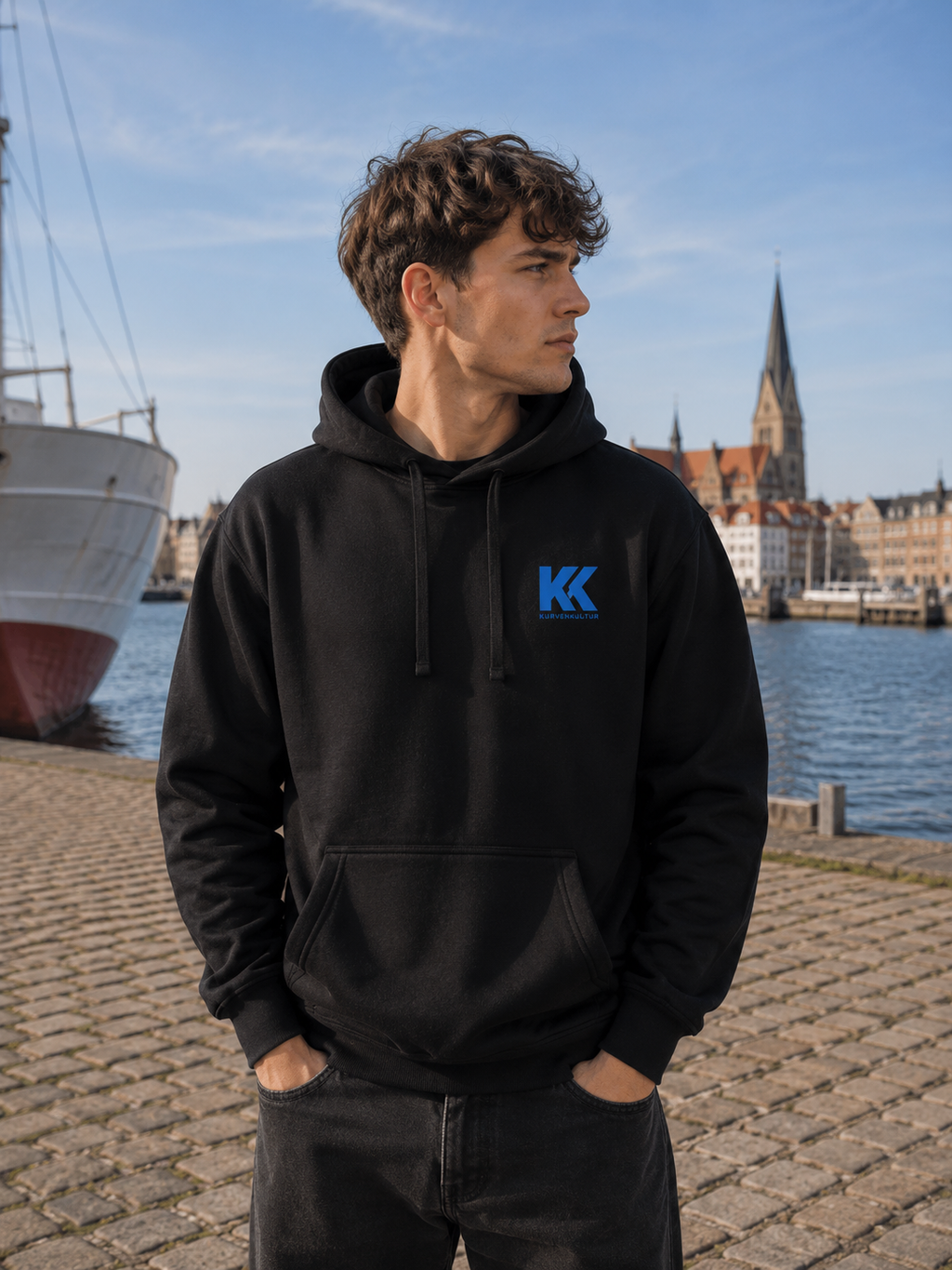Rostock Kopf hoch, Wind von vorn Premium Streetwear Hoodie