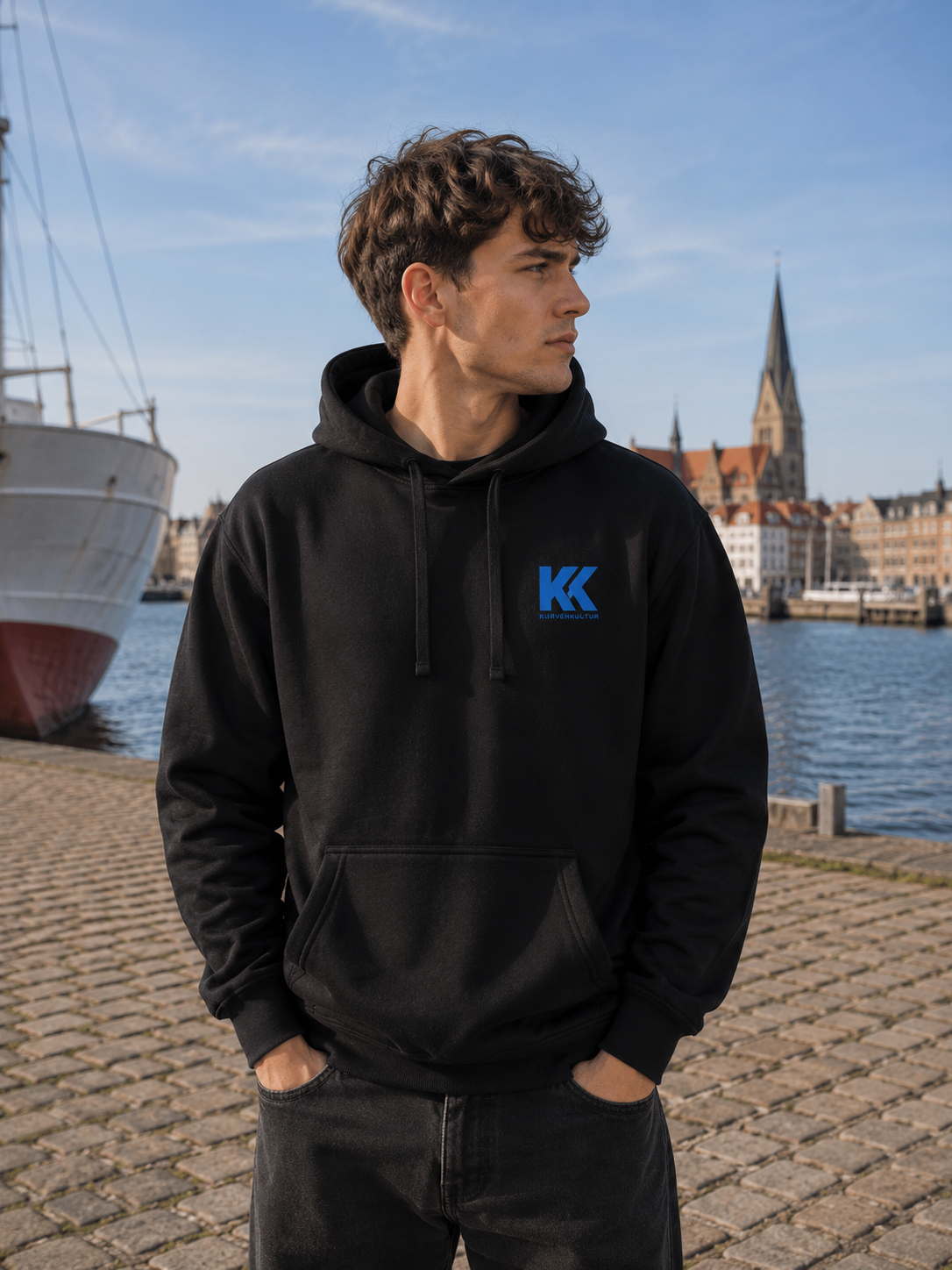 Rostock Kopf hoch, Wind von vorn Premium Streetwear Hoodie