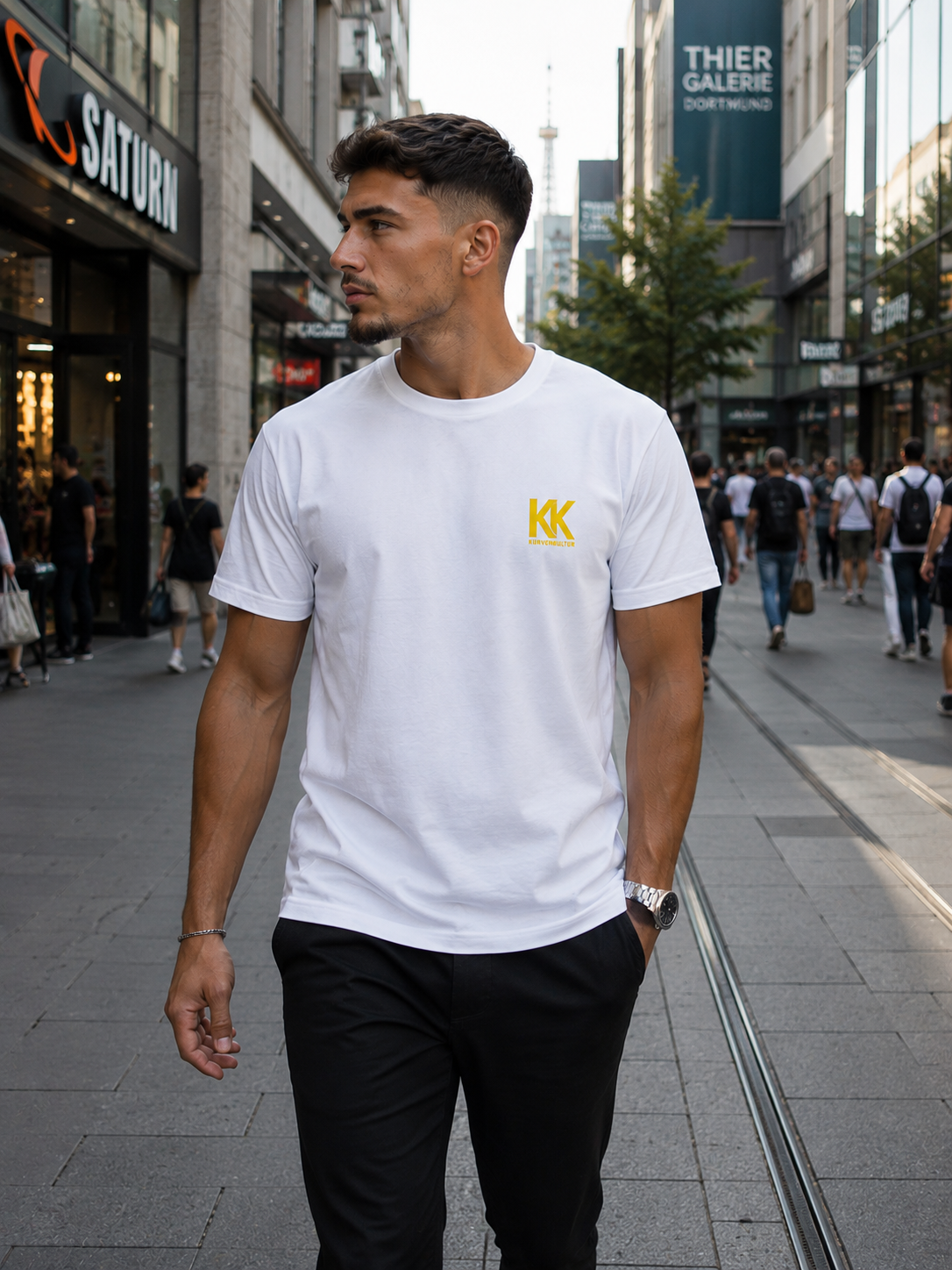 Dortmund Modernes Fadenkreuz-Design Premium Streetwear T-Shirt