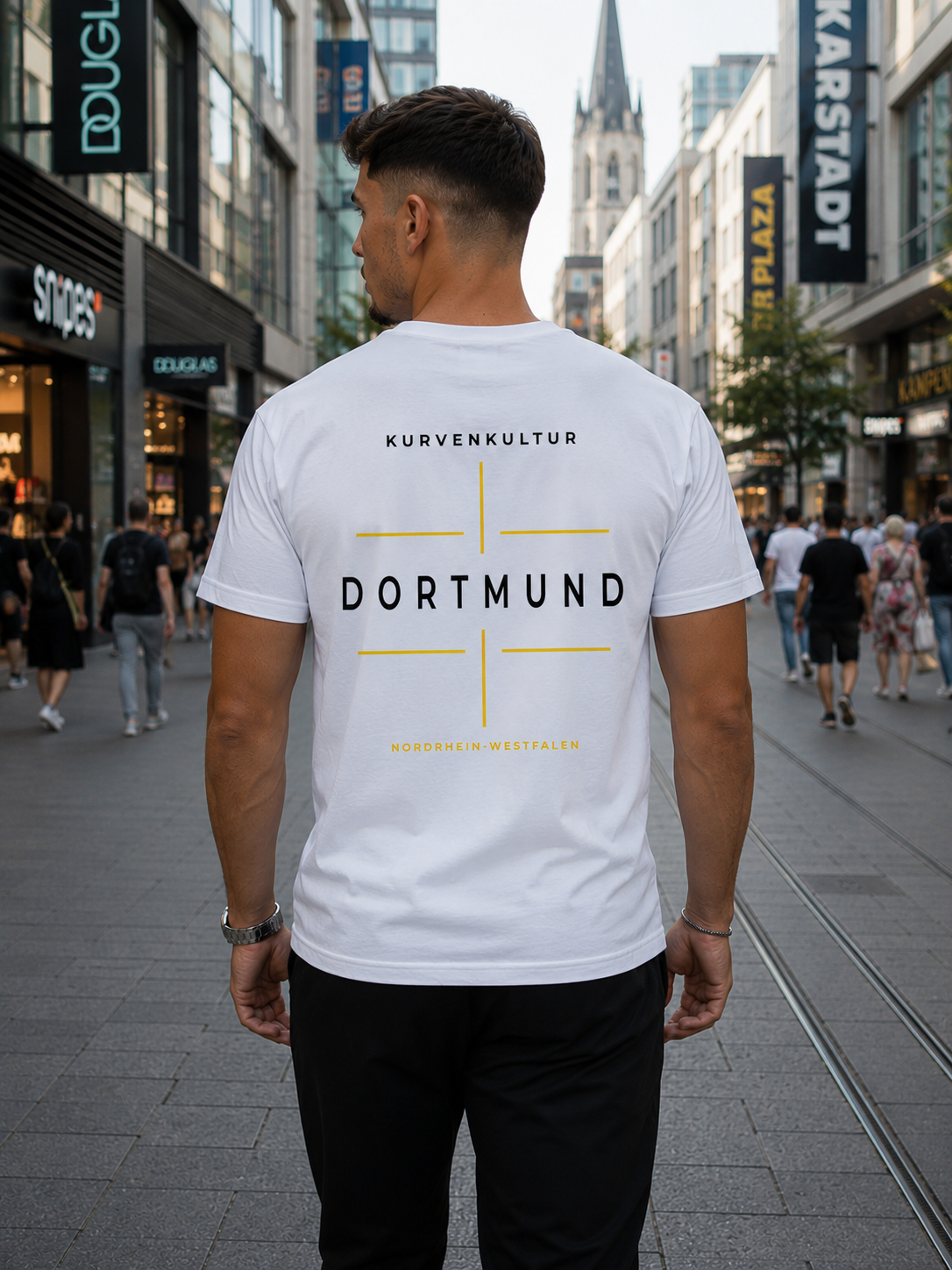 Dortmund Modernes Fadenkreuz-Design Premium Streetwear T-Shirt