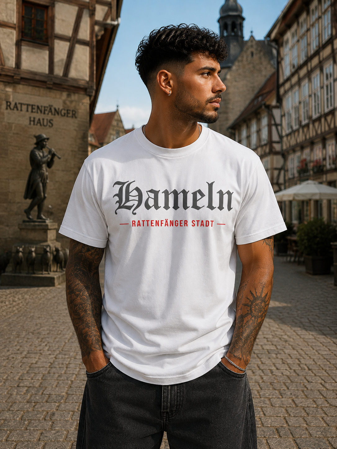 Hameln Rattenfänger Stadt Premium Streetwear T-Shirt